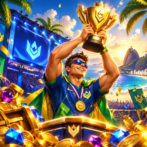 Arena de eSports com telões e plateia iluminada durante partida profissional